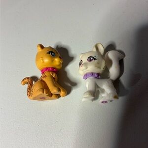 2008 Mattel Polly Pocket Sparklin Pet Tan Leopard& White Fox